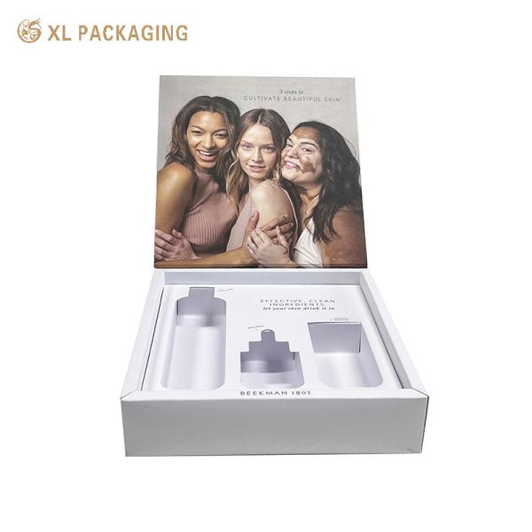 Premium Custom Cosmetic Boxes Personalized Designs Luxury Materials For Makeup & Skincare White Printing Paper Cosmetic Paper Box Magnetic Closure Packaging Box With EVA
