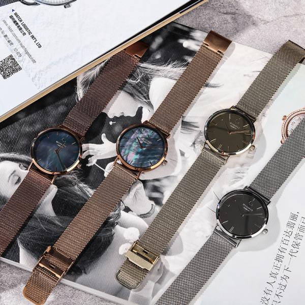 Luxury 36mm Stainless Steel Quartz Watch Custom Logo Ladies Mirror