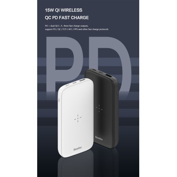 Portable Power Bank 10000mAh High Capacity 18W Wireless Magnetic Power BanksPocket Size