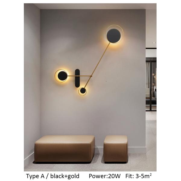 Modern minimalist wall light Home Bedroom swing arm lamp Adjustable Black loft round wall light(WH-OR-258)