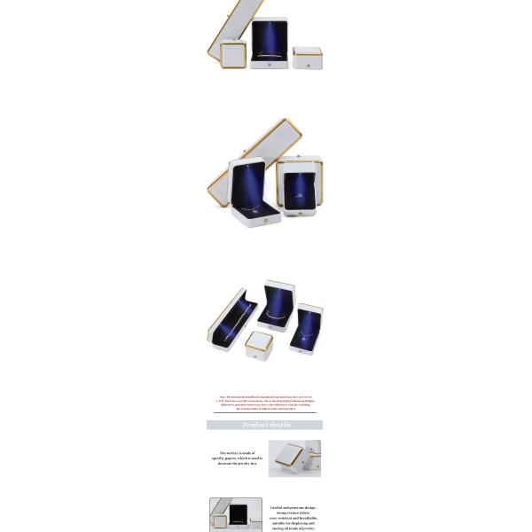 Luxe haut de gamme Light Up Jewelry Box Jewelry Storage Case Avec intérieur en velours doux