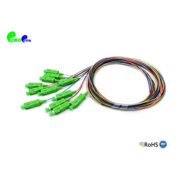 IEC grade B1 Fiber Optic Pigtail Set 12pcs 12 colors SC APC G657A1 9 / 125μm 0.9mm 2M LSZH Loose buffer Easy to strip 1M