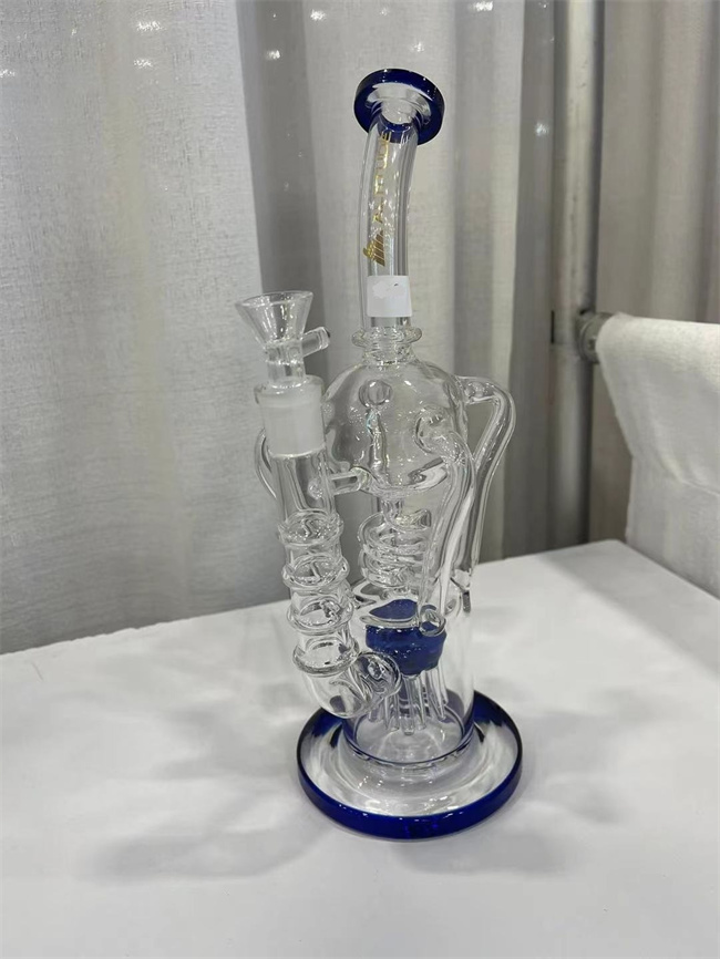 Шар барботера 14mm двойного табака кальяна Recycler темного защитного стекла слоя стеклянный тупой