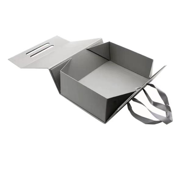 Четырехугольный складный картонный подарочный ящик с магнитным закрытием