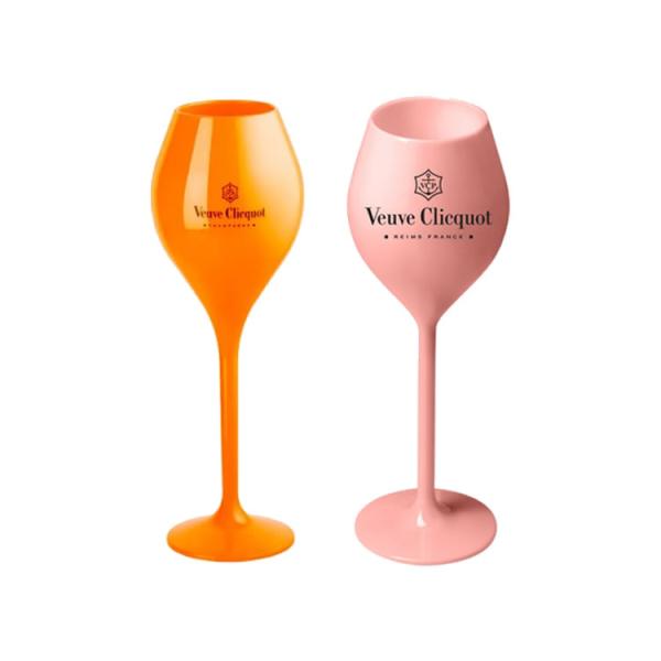 Shatterproof Plastic Veuve Clicquot Champagne Flutes Acrylic Champagne Glasses