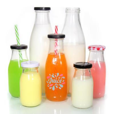 Vidro transparente recipientes de leite molho de pimenta garrafa de vidro 8 oz 12 oz