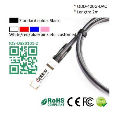 Les câbles QSFPDD-400G-DAC2M 400G QSFPDD à QSFPDD (câble d'attache directe) 2M 400g câble Dac