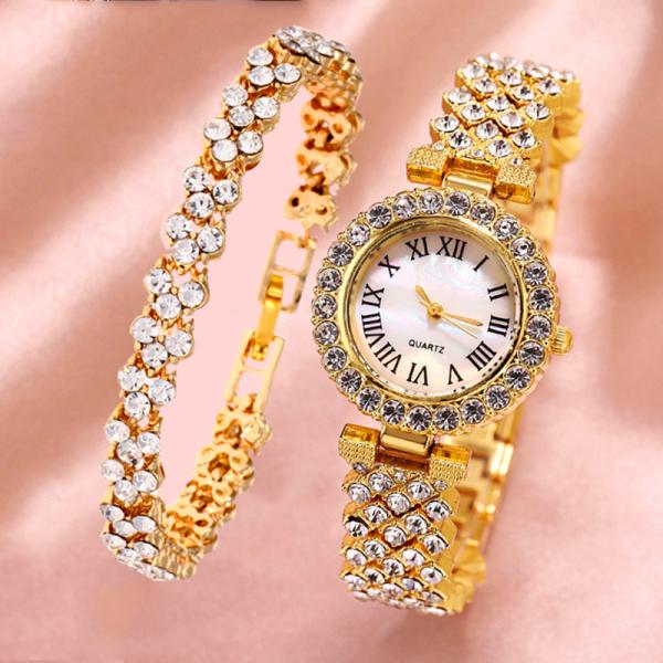 28mm Women Quartz Wrist Watch SL68 Movement Water Flashing Plating