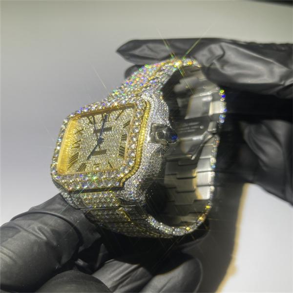 Bocarman Moissanite mecânico Rolex olha os relógios de homens de alta qualidade de Moissanite