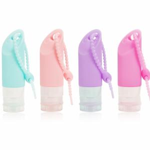 Reusable Silicone Travel Bottle Set Squeezable 58ml With Hanging Hole