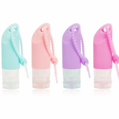 Reusable Silicone Travel Bottle Set Squeezable 58ml With Hanging Hole
