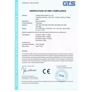 YUEQING  WINSTON  ELECTRIC  CO.,LTD. Certifications