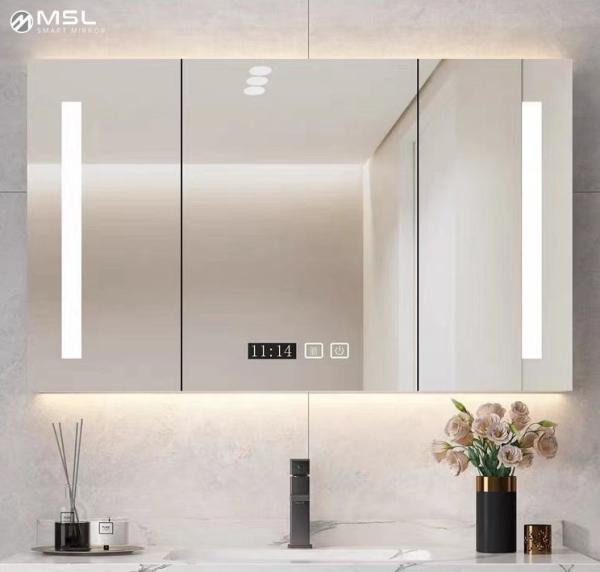 Intelligent Triple Door Medicine Cabinet 5mm Smart Mirror Bathroom Cabinet
