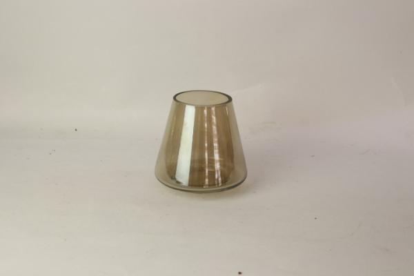 Handmade Glass  Grey Luster Candle Holder