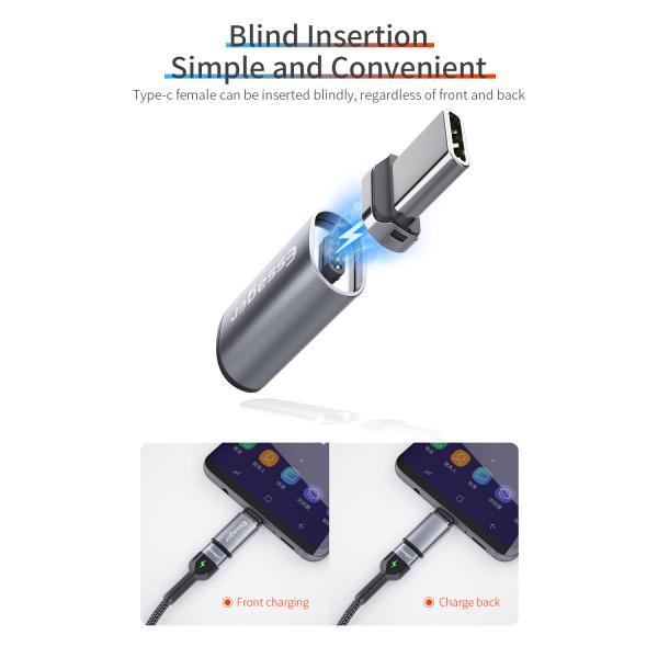 Essager Mini Magnetic Type C Female to Micro USB Type C Quick Charge Data Transmission Adaptor OTG Adapter
