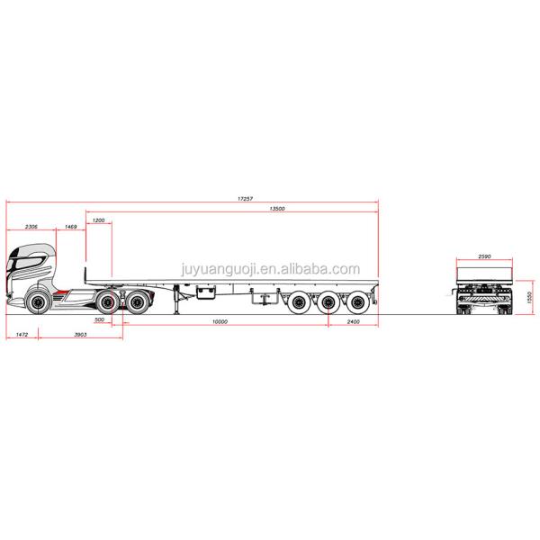 90 тонн Максимальная полезная нагрузка Суперлинк плоский полуприцеп для 20-футового контейнерного транспорта