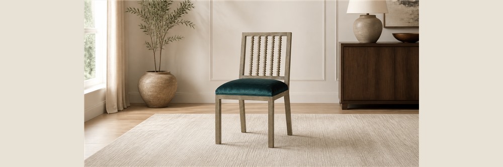 Bobbin Spindle Back Upholstered Dining Chair CYC-053