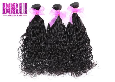 Nenhum cabelo malaio de derramamento da onda de água, cutícula alinhou o preto natural do cabelo do Virgin