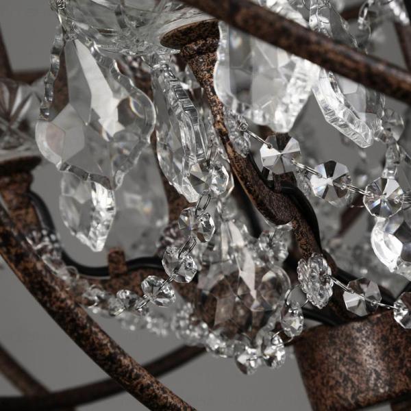 Rustic american style crystal globe Round chandelier (WH-CI-85)
