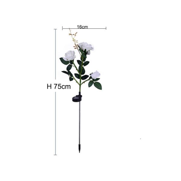 Solar three heads rose lights Ground decoration lawn lamp