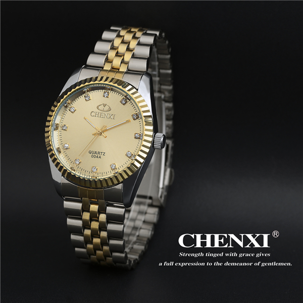 Online B2B B2C Selling Fashion Gold Watches Two Tone Color Stainless Steel Male Watches