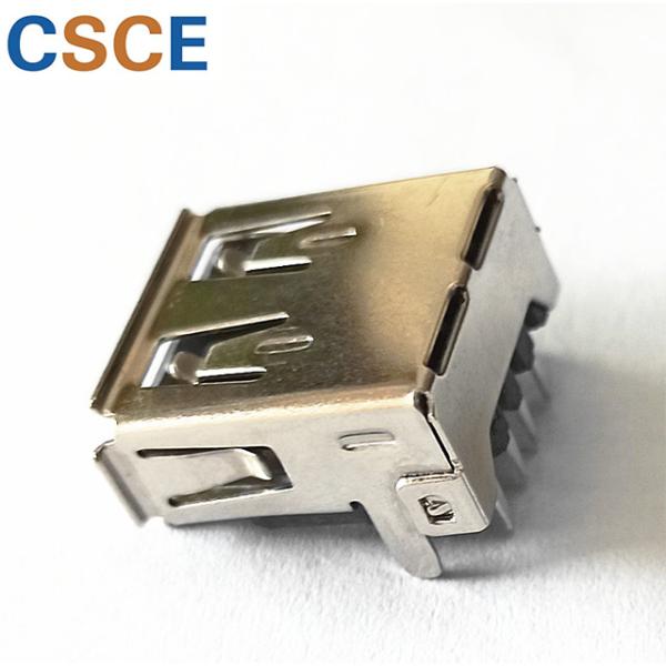 90 Degree AF Type USB Male Female Connector With Curls