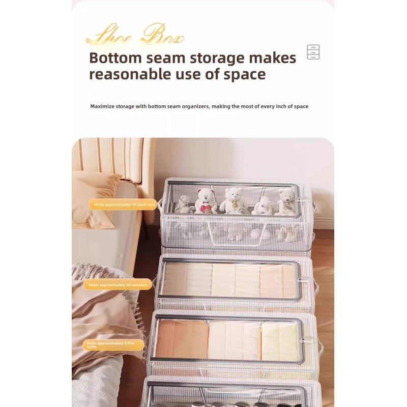 Factory Wholesale Plastic Foldable Transparent Dustproof Shoe Storage Cabinet Portable Shoe Box for Home
