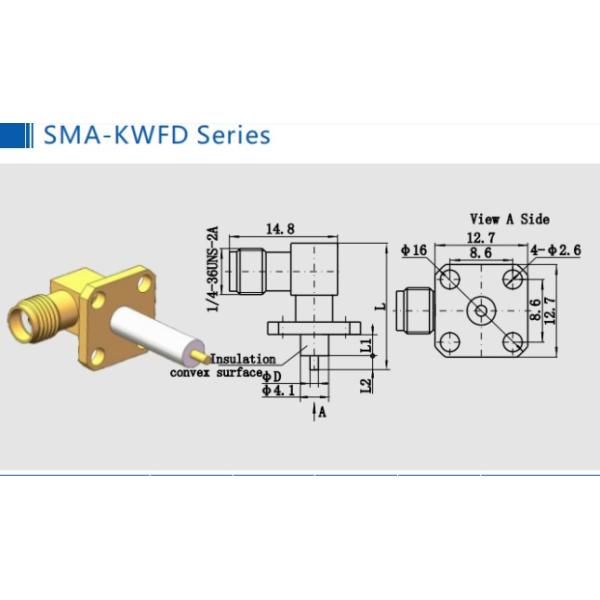 Right Angle Bulkhead Threaded PCB Panel Soldering Mount SMA RF Connector