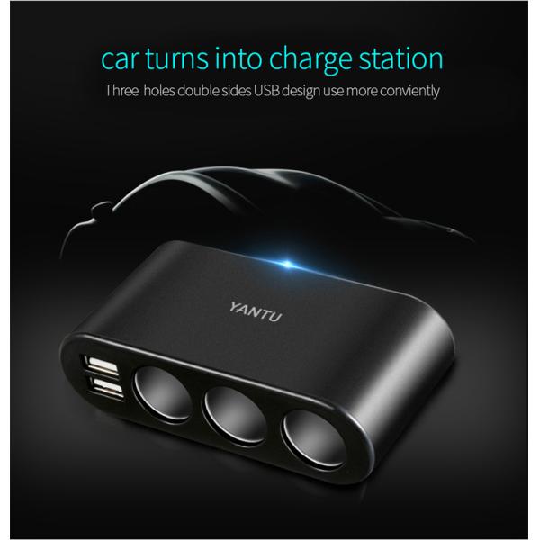 Metal Wired Dual USB C Fast Car Charger with Voltage Monitoring and Charging Function