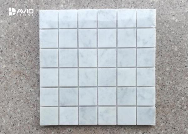 36 Pcs Square Mosaic Tile Sheets Carrara Marble For Bathroom / Shower / Kitchen
