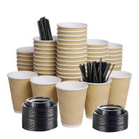 Gobelets à café jetables écologiques en gros, personnalisés et imprimés, gobelets en papier kraft biodégradables