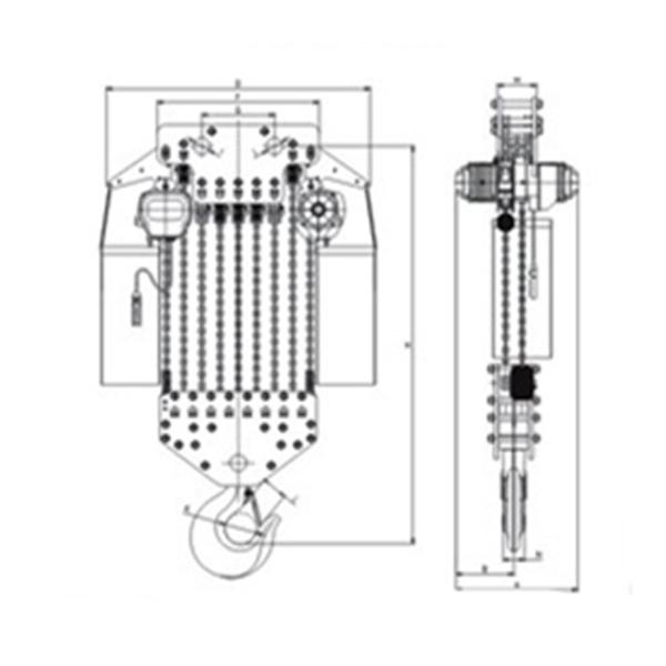 рука Customzied подъема цепного блока большой нагрузки 10t 20t электрическая работала