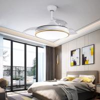 Invisible ABS Blade Ceiling Fan 42 Inch Decorative LED Remote Control Ceiling Fan With Light