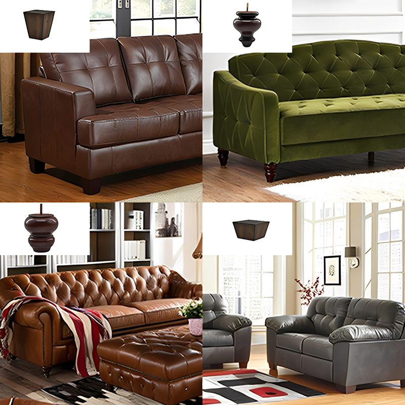 Modern Minimalist High-Quality Solid Wood Sofa Legs Furniture TV Cabinet Support Legs Heightening Wooden Leg Accessories
