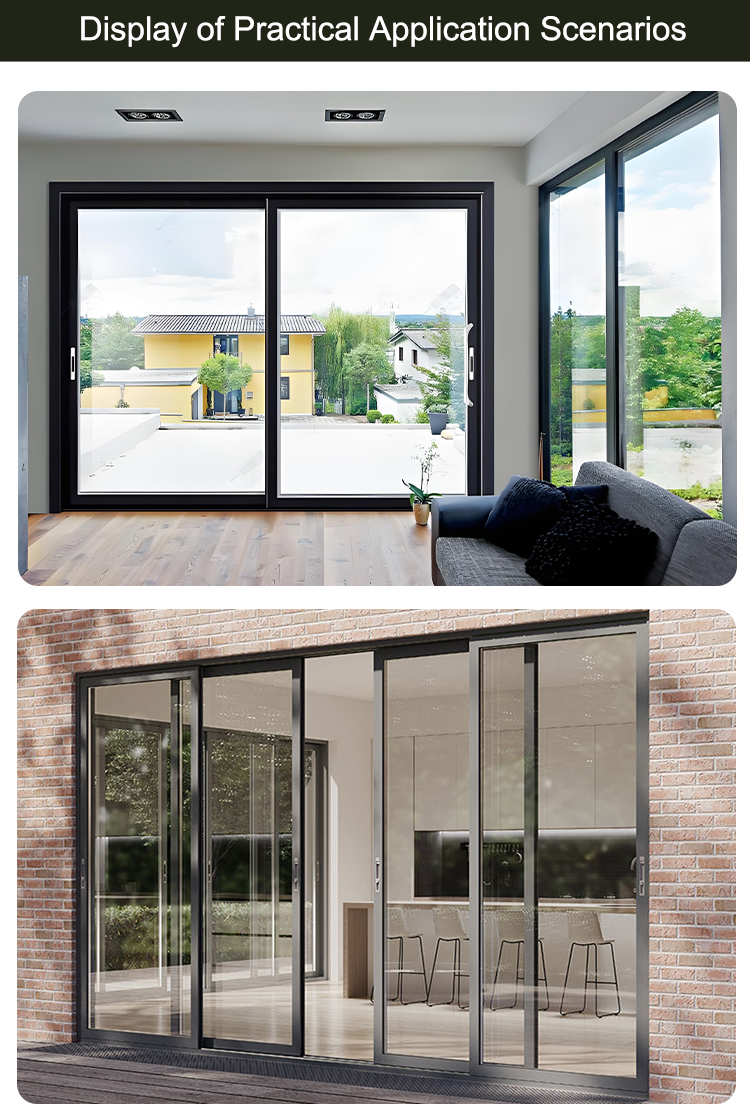 Interior Modern Sliding Door Stable Structure Easy Operation Windproof Waterproof Thermal Insulation Aluminum Material Long