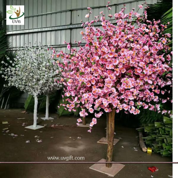 UVG white and pink small fake peach blossom centerpieces table trees for wedding hall decoration CHR169