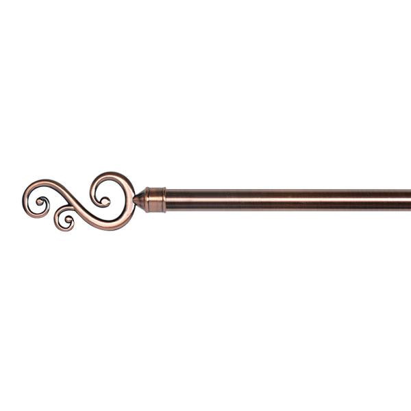 Iron Pipe Curtain Rods With Flower Shape Finial For Bedroom