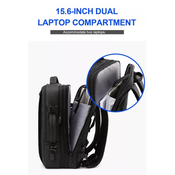 Обратимый течебезопасный рюкзак дела случайный расширяемый с портом USB