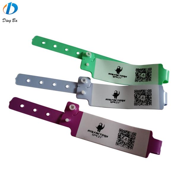 Colorful PVC Vinyl Wristband for Children at Entertainment Park 250*25mm and 170*18mm