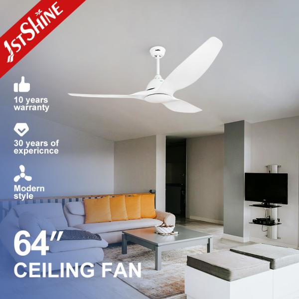 64 Inch Large Ceiling Fan with ABS Blade and DC Motor for Living Room and Villa