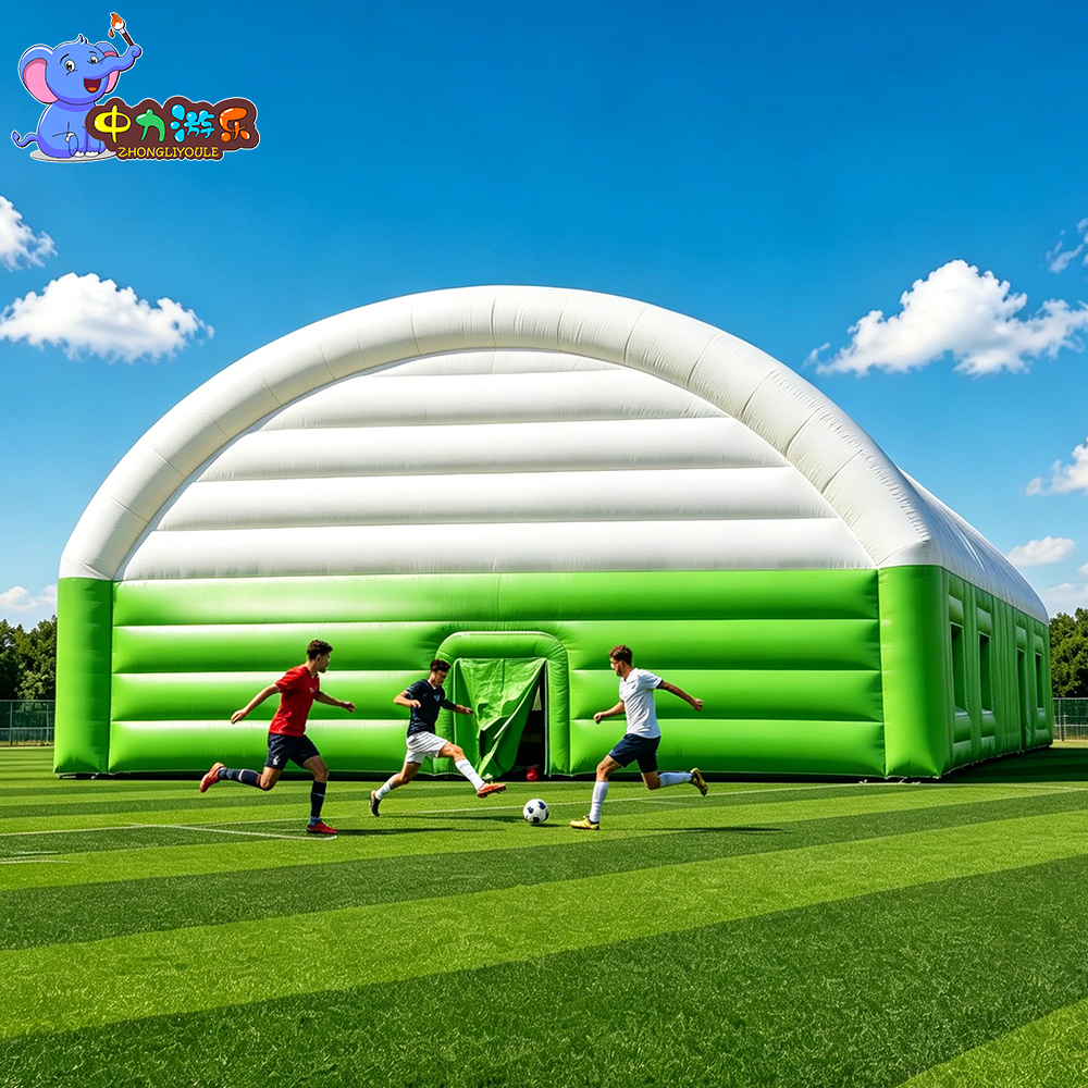 Custom Giant Inflatable Tent Daylight Sports Hall with Air Beam Structure for Football Academies, Schools, Sports Clubs and Multi-Purpose Indoor Training
