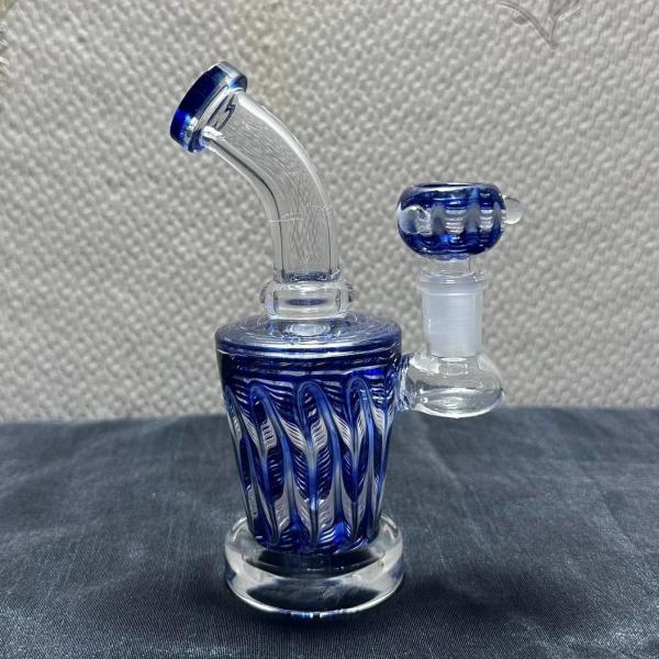 10 Recycler Glass Water Bongs With Blue Bowl And Percolator 400g
