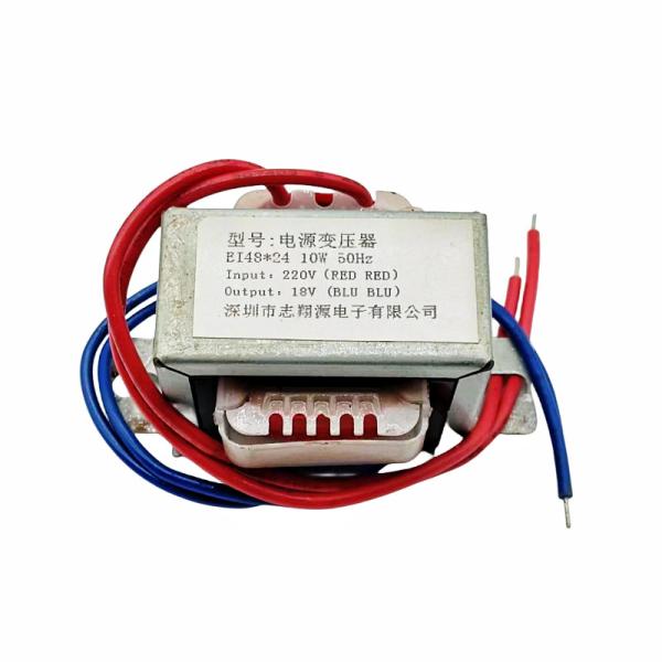 Transformateur de puissance à basse fréquence EI48 personnalisé à double et simple groupe 10W 220V à 18V