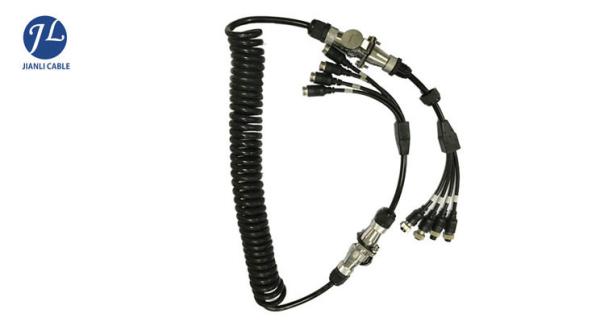 Pure Copper Trailer Extension Cable 4 Channels For Backup Camera Monitor / Vision Systems