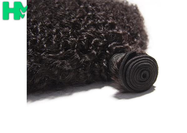 Black Natural Human Hair Extensions , 100% Virgin Peruvian Kinky Culry Hair