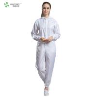 O anti macacão estático da sala de limpeza do ESD conecta com Hood Dust Free Coverall