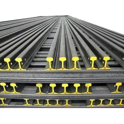 50.8mm/63.5mm/69.85mm/79.37mm Bottom Width GB Railroad Steel Rail 43kg/m 50kg/m 60kg/m 75kg/m U75V R260 for Heavy Train