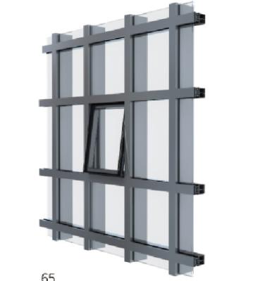 6063 Aluminum Curtain Walls Soundproof Exposed Frame Thermal Insulation