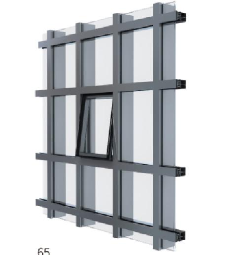 6063 Aluminum Curtain Walls Soundproof Exposed Frame Thermal Insulation