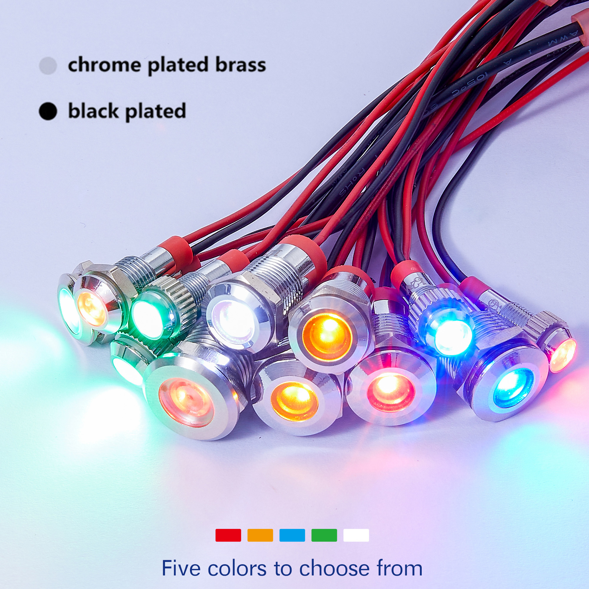 IP68 Motorcycle LED Indicator Lights 6/12/24/36/48/110/220/380V
